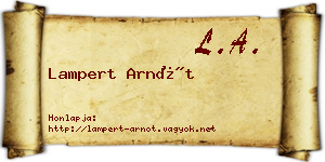 Lampert Arnót névjegykártya